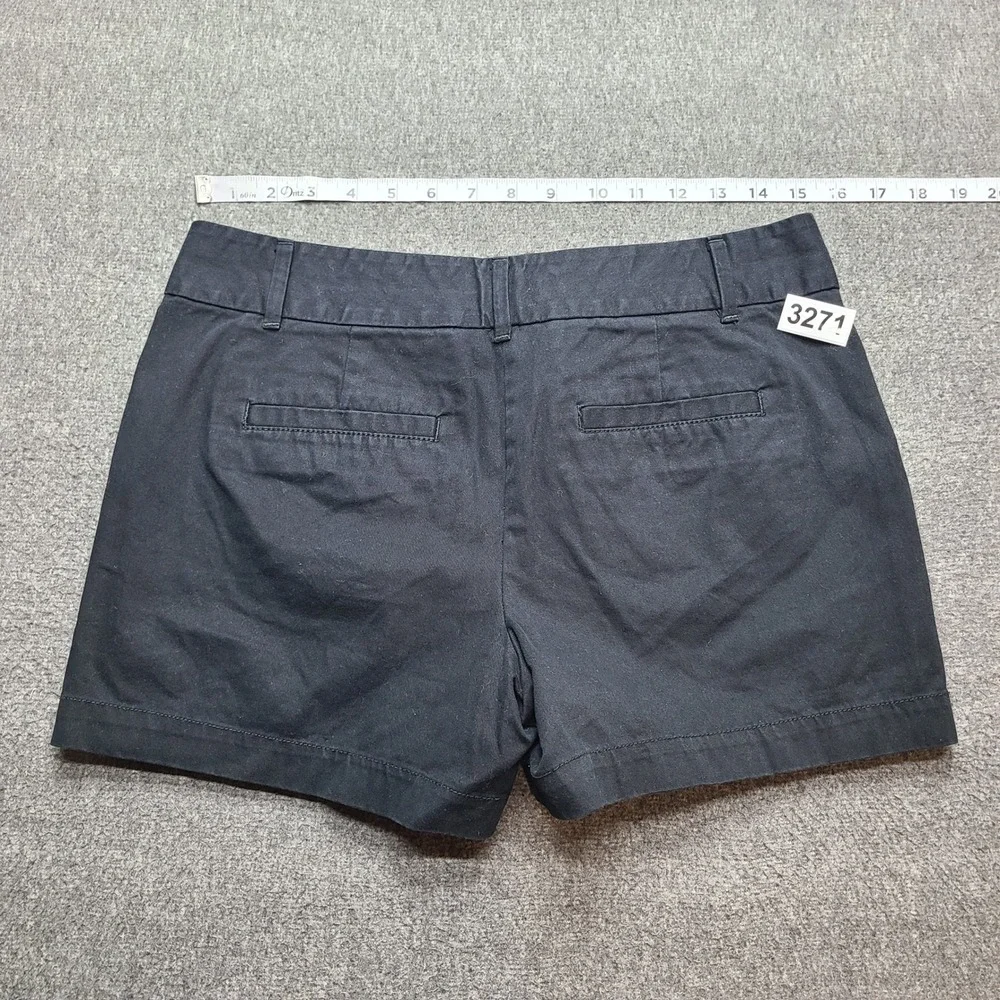 Ann Taylor LOFT Chino Shorts Womens 2 Black Excellent Cotton Mid Rise 4in Inseam